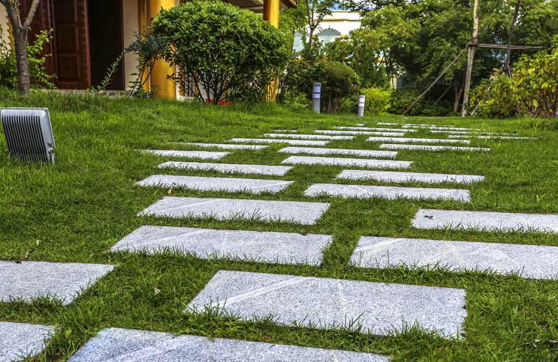Stone paver walkway installation